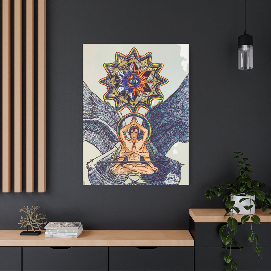 Canvas Wall Art - Meditating Angel Ark Gates Of Aquarius XIII